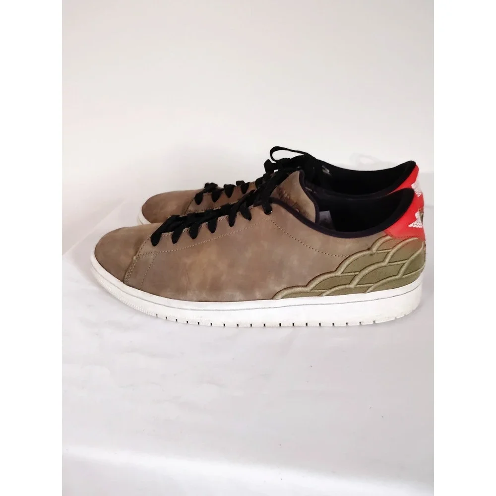 Nike Air Jordan 1 Retro Centre Court Low Oil Green Olive Black Men 10.5 Sneaker*